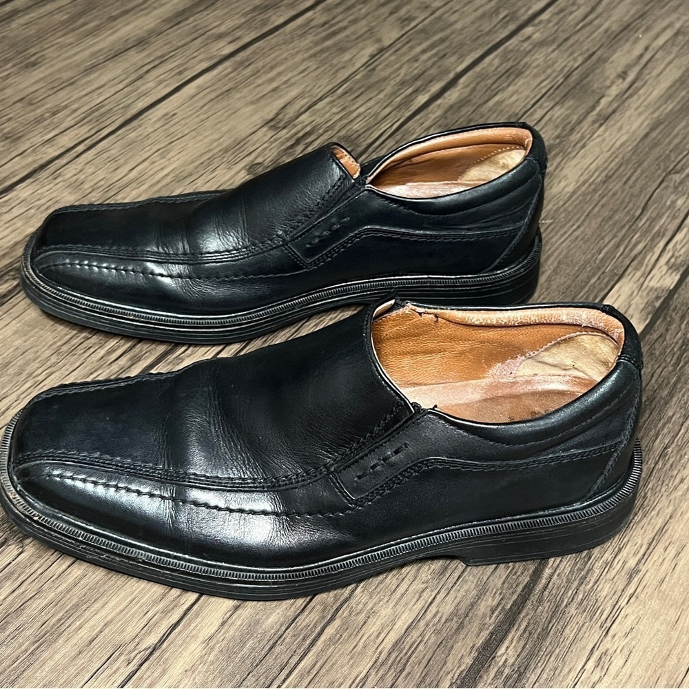 JOHNSON & MURPHY 8M Black Leather SlipOn XC4 Stanton Sheepskin Lined Waterproof